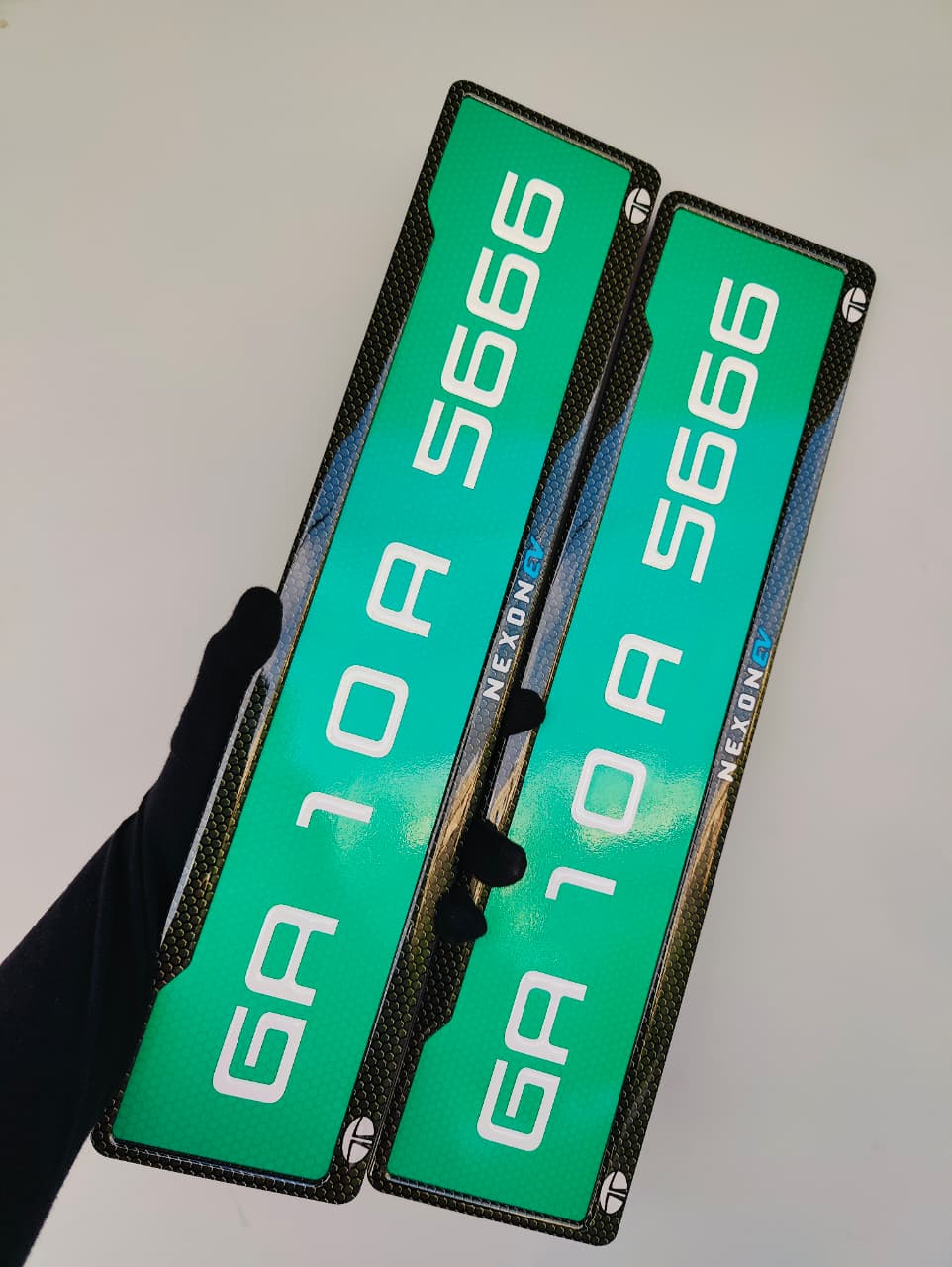 Carbon Strike Series premium EV number plate