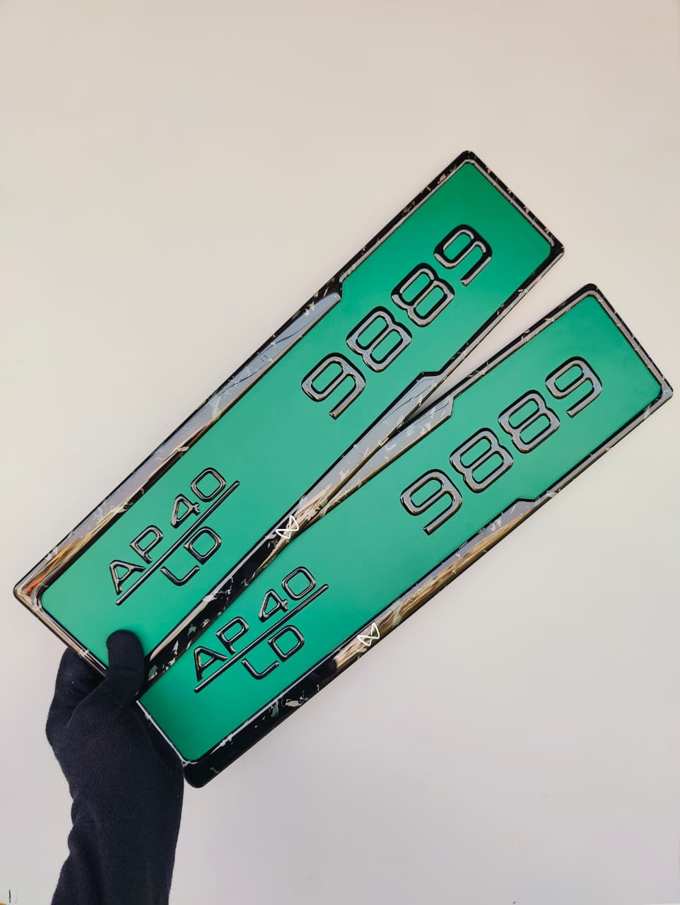 Carbon Chrome Series EV number plate for electric car