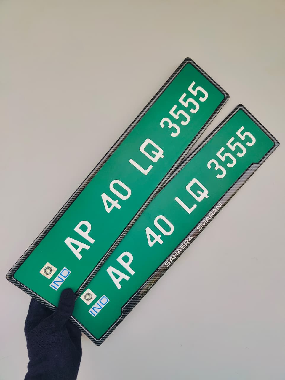 Carbon Elite Series premium EV number plate