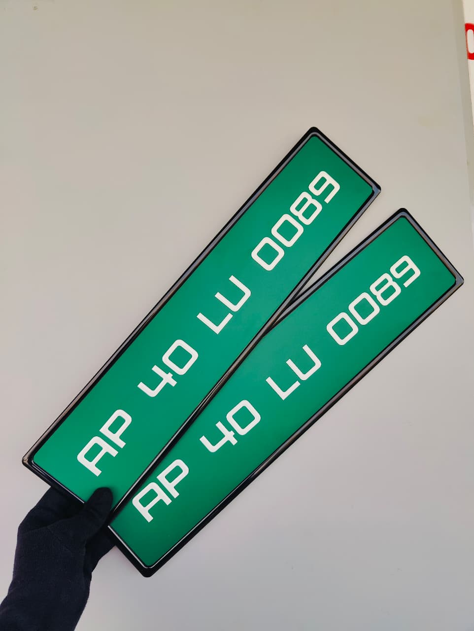 Shadow Edge Series EV number plate with dark border