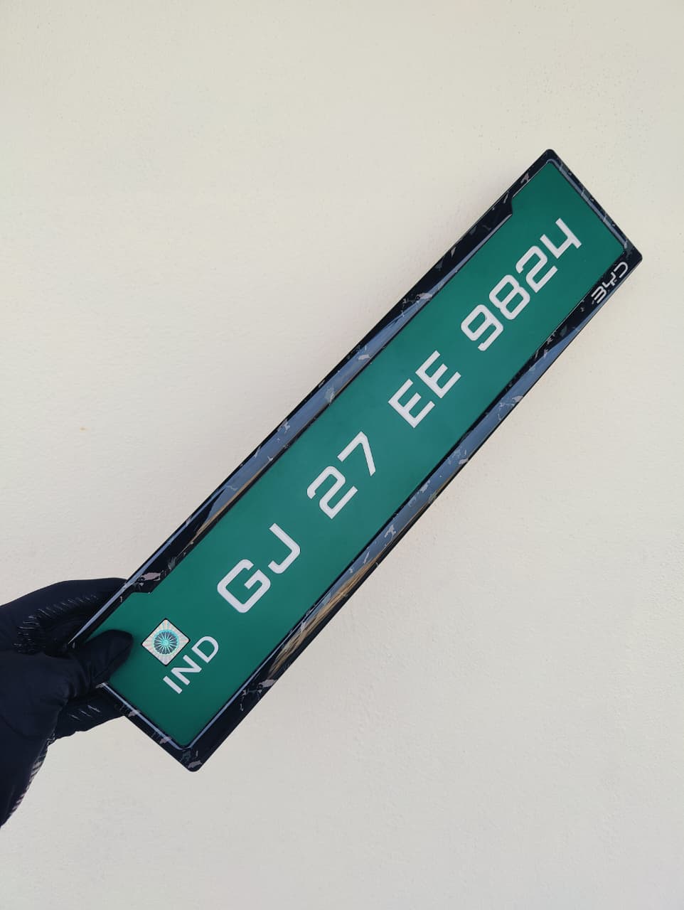 Carbon Strike Series premium EV number plate