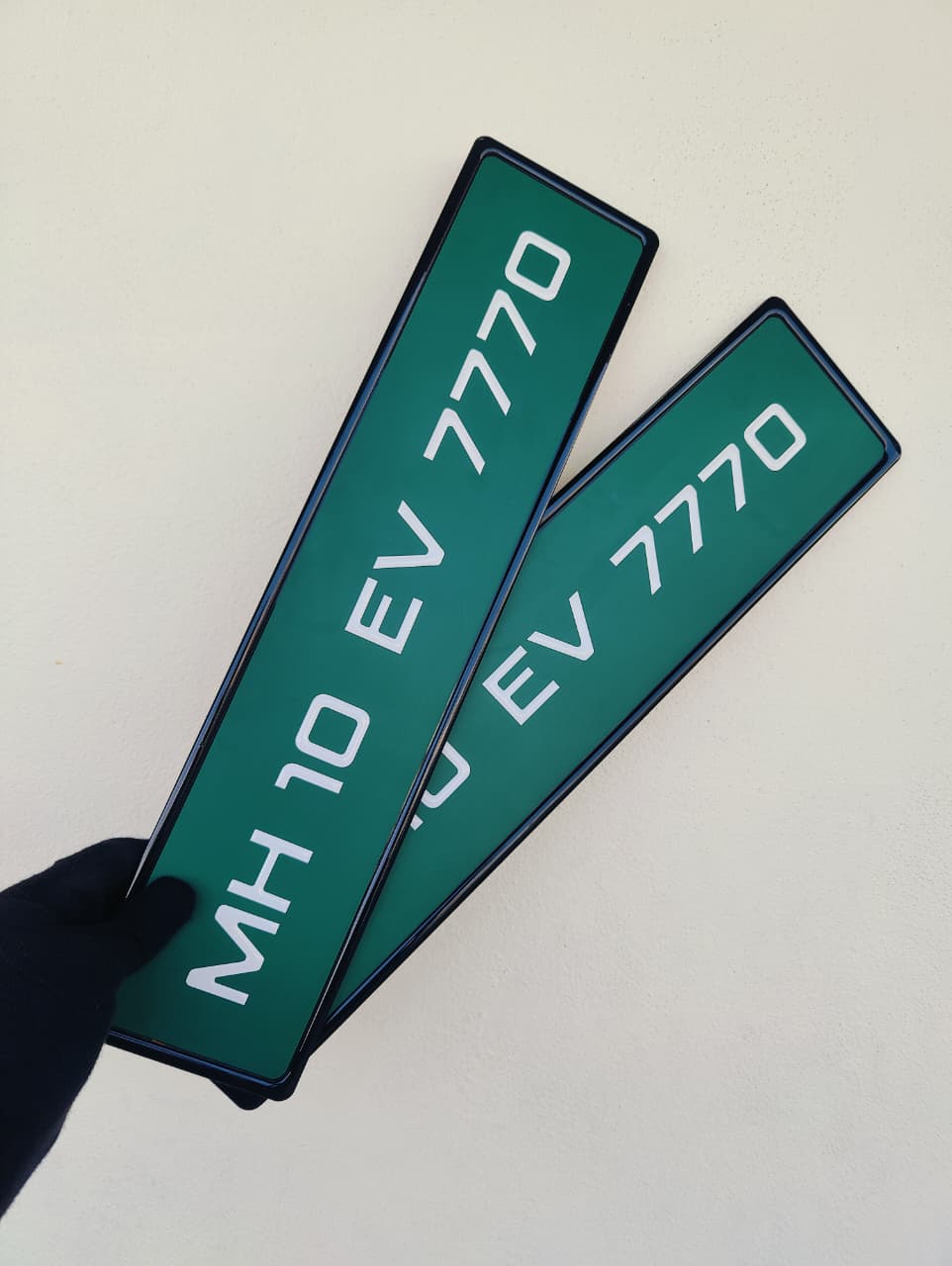 Midnight Edge Series green EV number plate