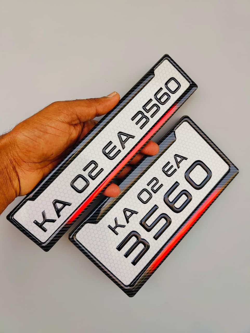 Custom fancy bike number plate with premium 3D gel lettering design