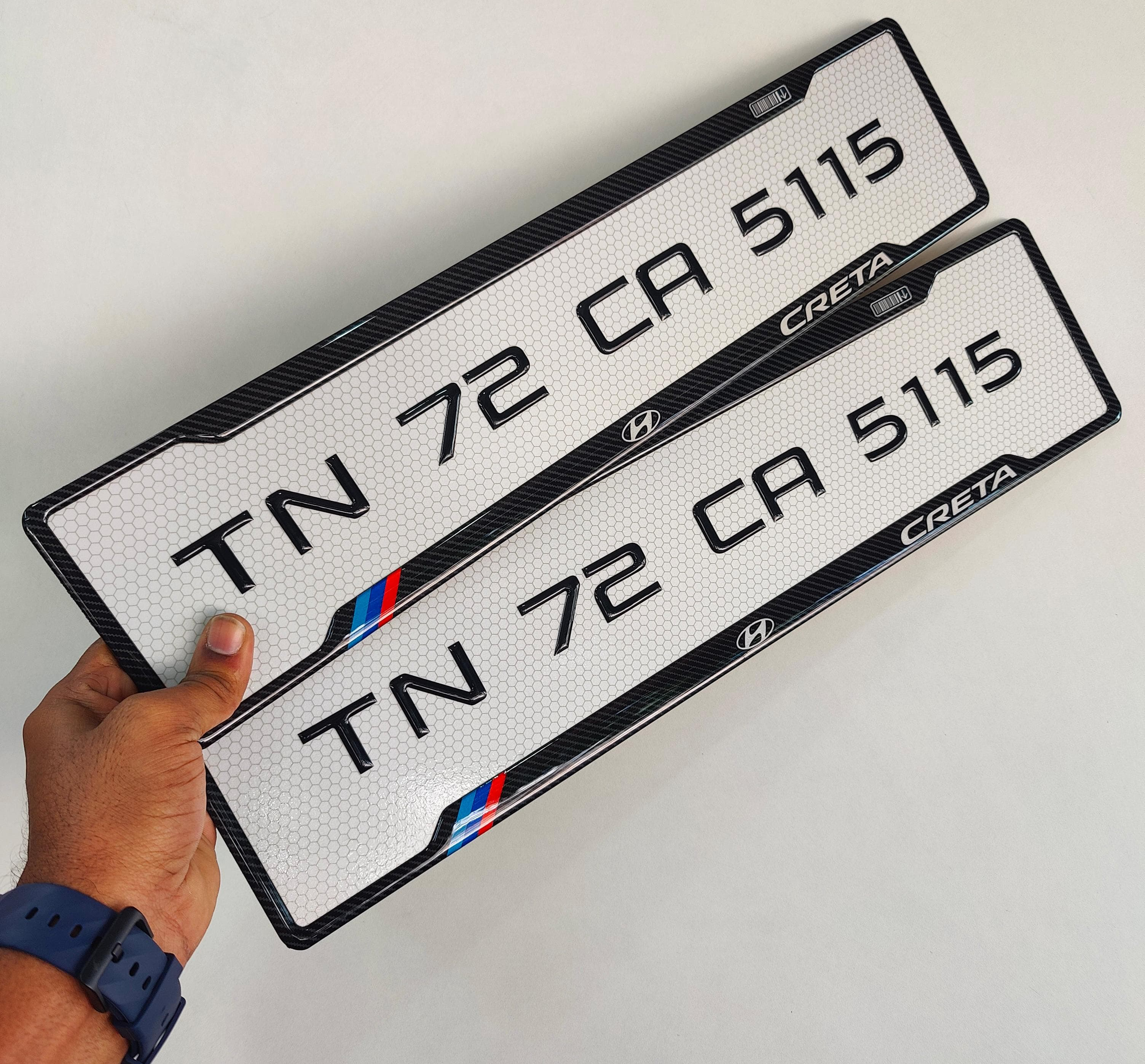 Premium 3D gel car number plate India with stylish VIP registration design